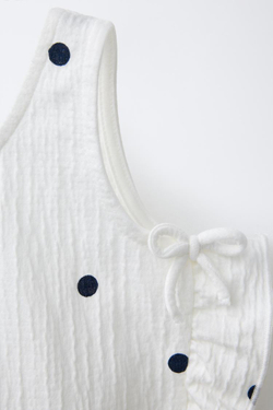 ZARA ТОП С РЕЛЬЕФНЫМ ПРИНТОМ И ВОЛАНАМИ, ЭКРЮ