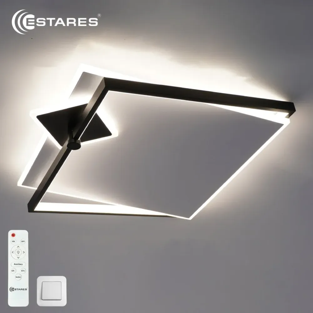 Управляемая светодиодная люстра RUMIKA 110W 3S RC-455x450x90-WHITE/BLACK/WHITE-220-IP20