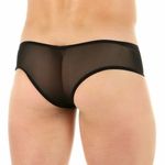 Мужские трусы брифы черные с оранжевой вставкой Cosmos Colors сеточка 35623