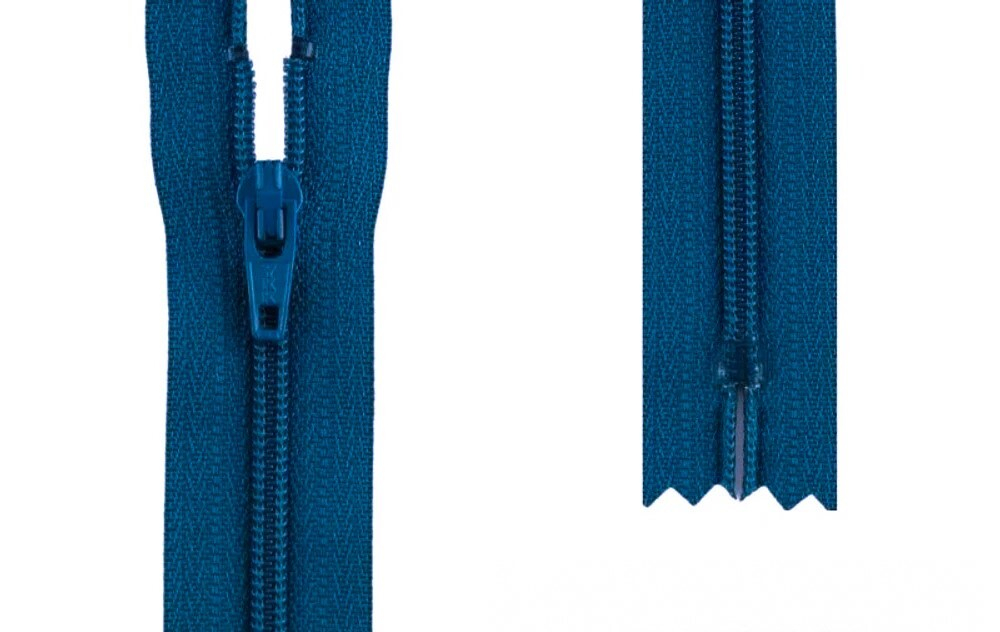 Молния витая, неразъемная YKK Тип 3 20 см, цв.св.синий
