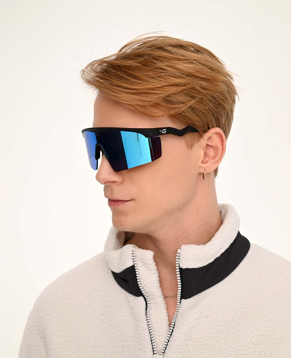 Спортивные очки с диоптриями GOG Sigurd / Matt Black / Reflex White-Blue