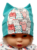 10021 Шапка детская "Кошка" кулирка (50-52)