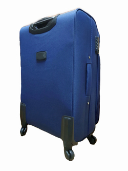 Чемодан на колесах тканевый L’case Barcelona размера M+ (70.5х45х30 (+5) см), объем 85 литров, вес 3,75 кг, Синий