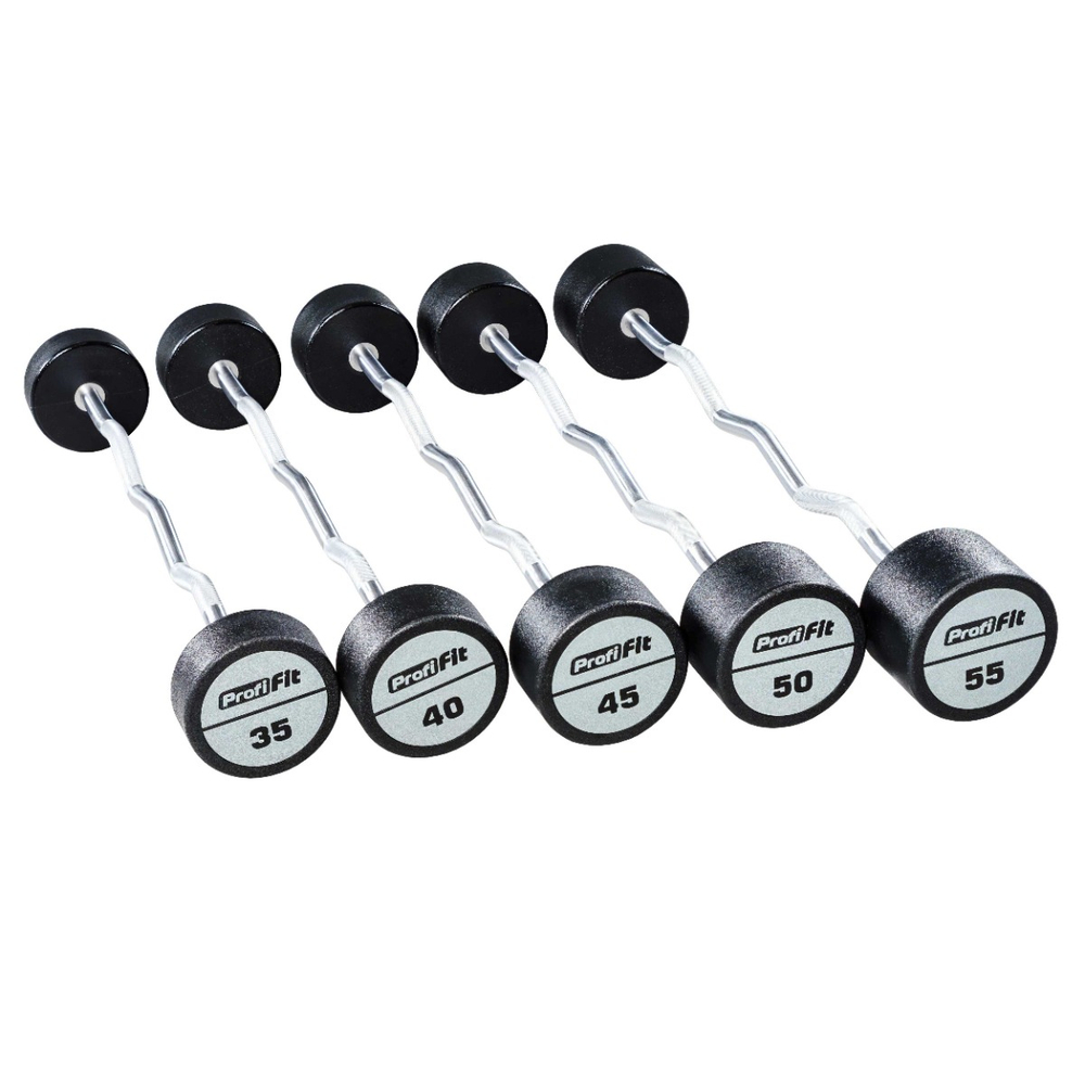 Набор изогнутых полиуретановых штанг (шаг 5 кг, 5 шт) PROFI-FIT 35-55 кг