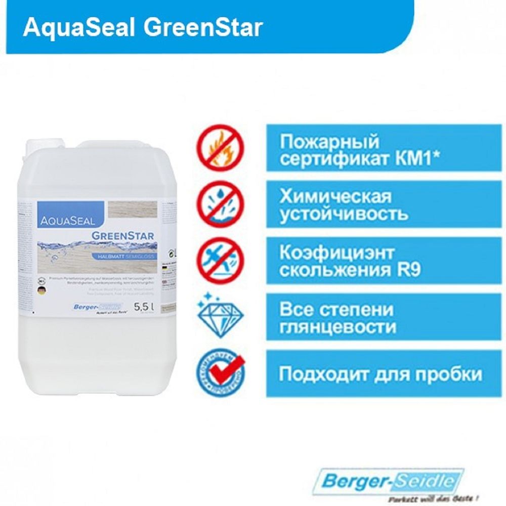 Лак Berger Aqua-Seal GreenStar 2К
