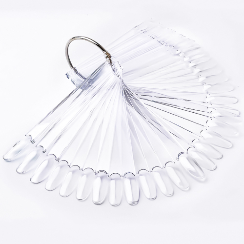 Палитра на кольце в ассортименте, 50 типс (овал прозрач,молоч)