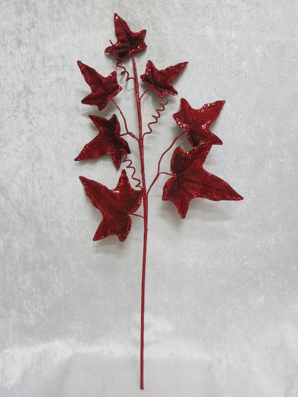 Веточка с листьями 71см ChristmasDeLuxe premium collection бордовая