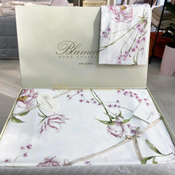 Постельное белье 2 спальное евро Blumarine Armonia 16 белый с розовым