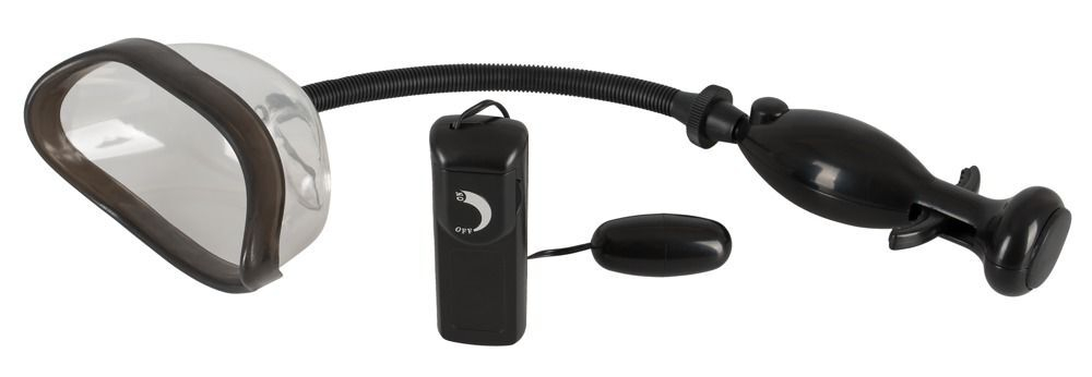 Вакуумная вибропомпа для половых губ Vibrating Vagina Sucker (Цвет: черный)