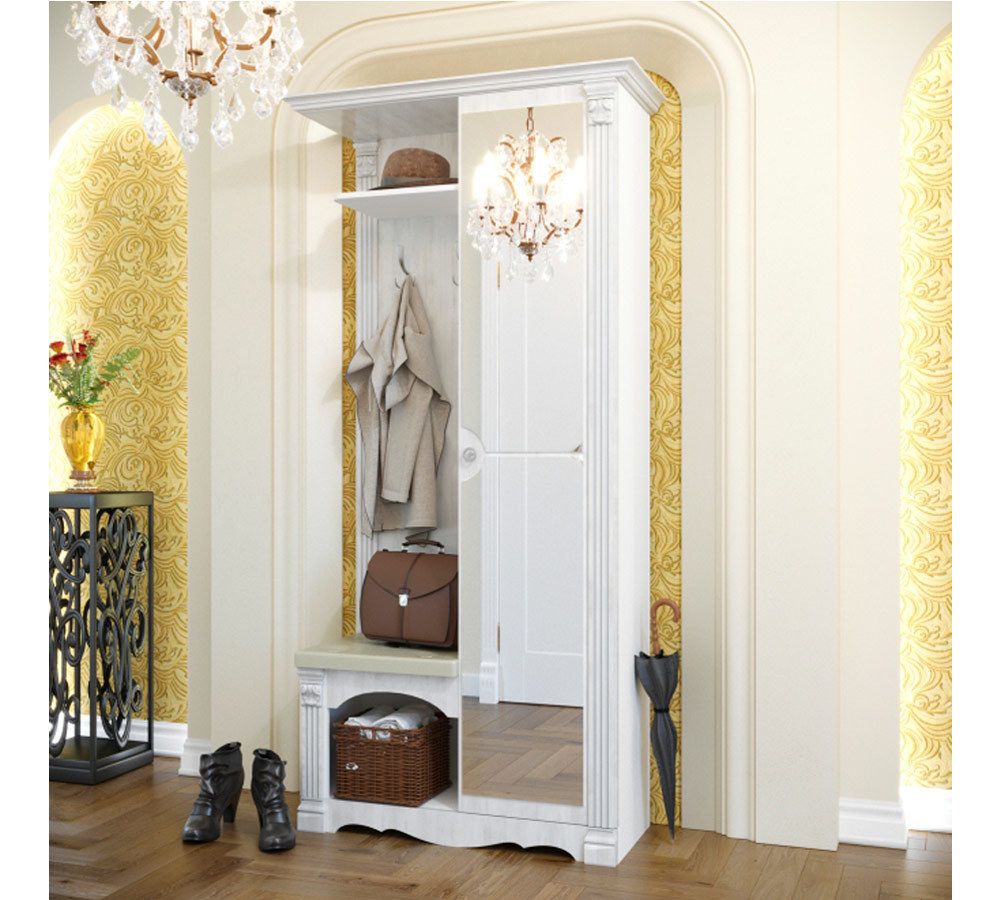 Прихожая "Саша-16" (белый/ясень анкор светлый), ЛДСП, Фант-мебель, г. Волжск