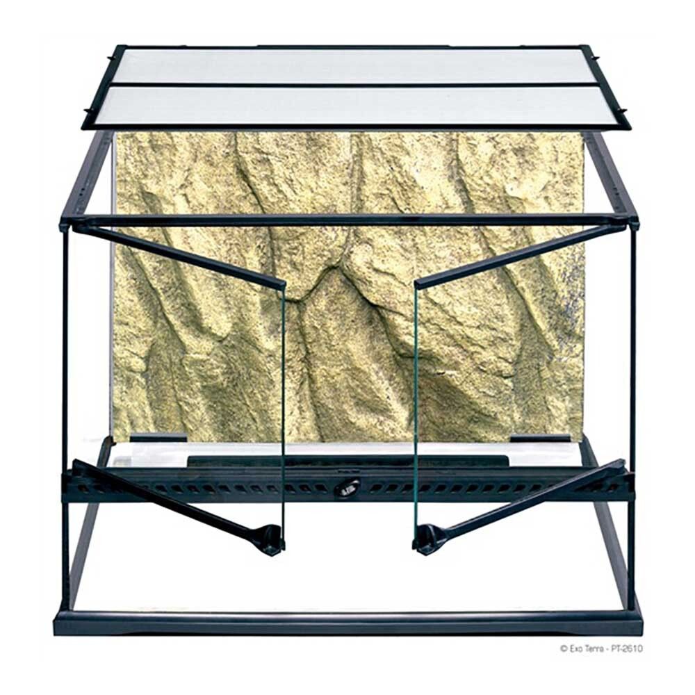 Hagen Exo Terra Terrarium Medium X-Tall - террариум из стекла 60x45x90см с дверцами, покровной сеткой и декоративным фоном