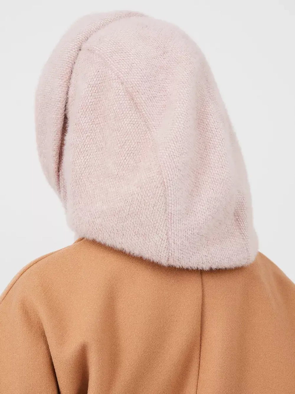 Капор зимний вязаный капюшон на флисе