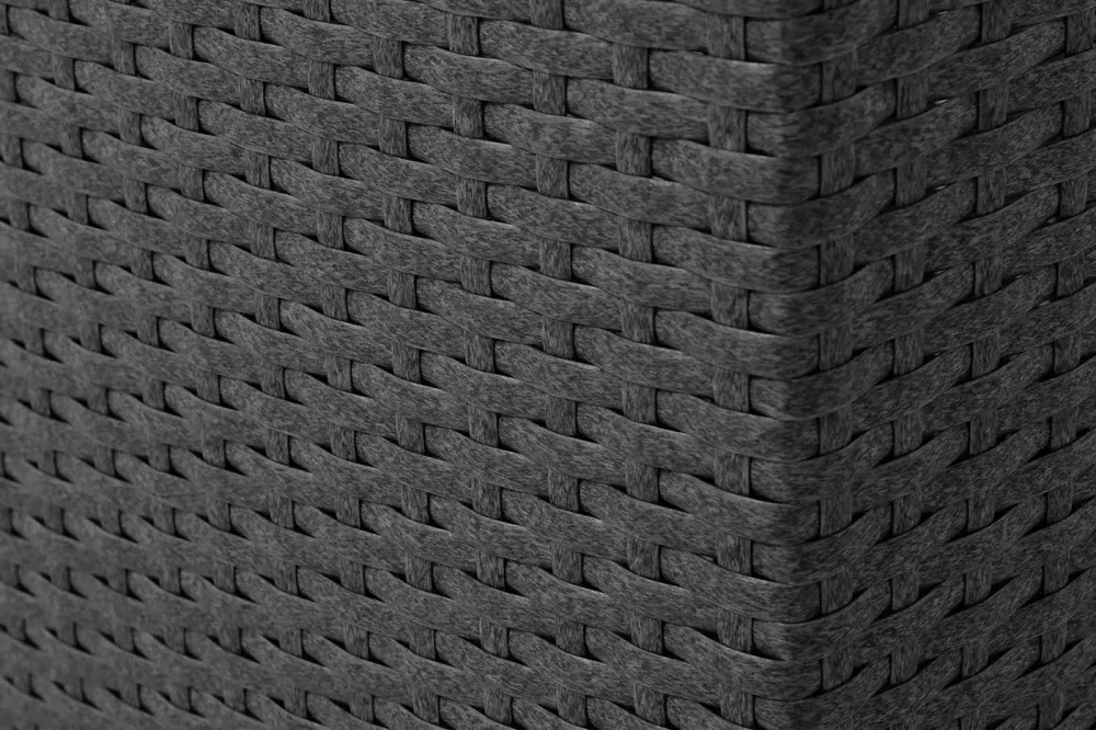 "Лунго" кашпо для цветов большое плетеное из искусственного ротанга, цвет графит