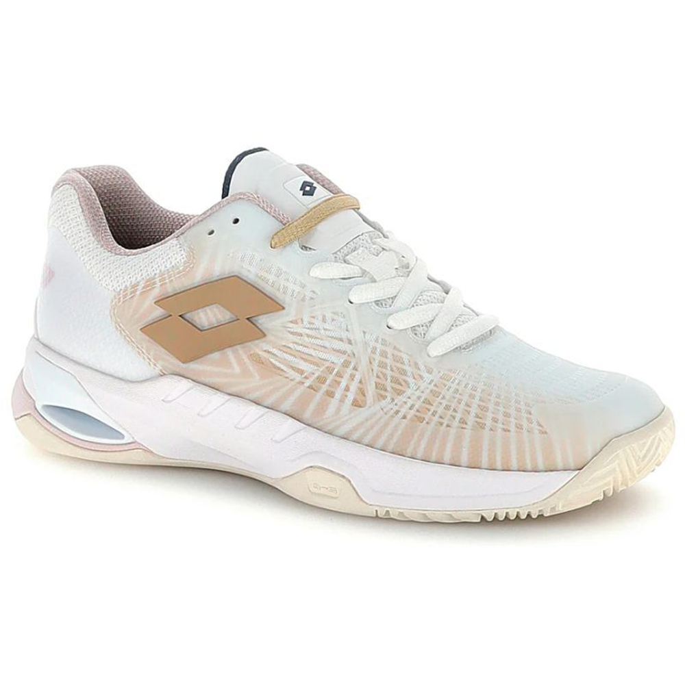 Женские теннисные кроссовки Lotto Mirage 100 II Clay - all white/warm taupe