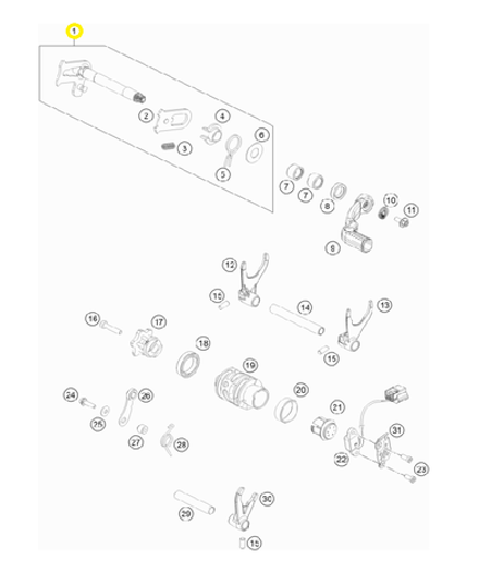 Вал переключения КПП KTM, HQV, GASGAS 250/350F