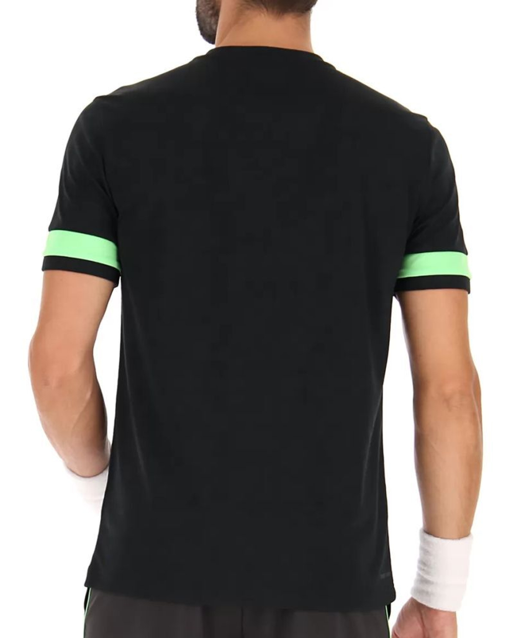 Мужская теннисная футболка Lotto Superrapida V Tee - all black/green apple neo