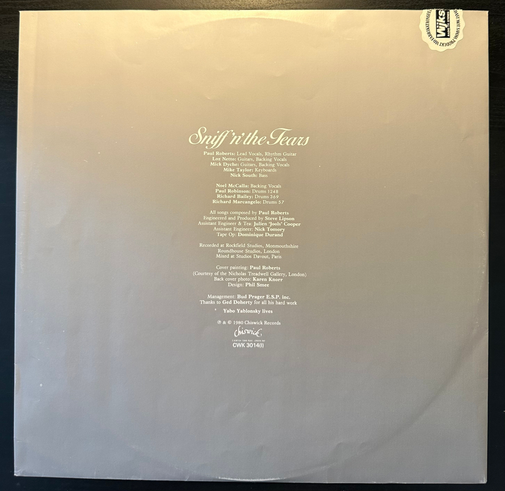 Sniff 'n' the Tears - The Game's Up (Скандинавия 1980г.)