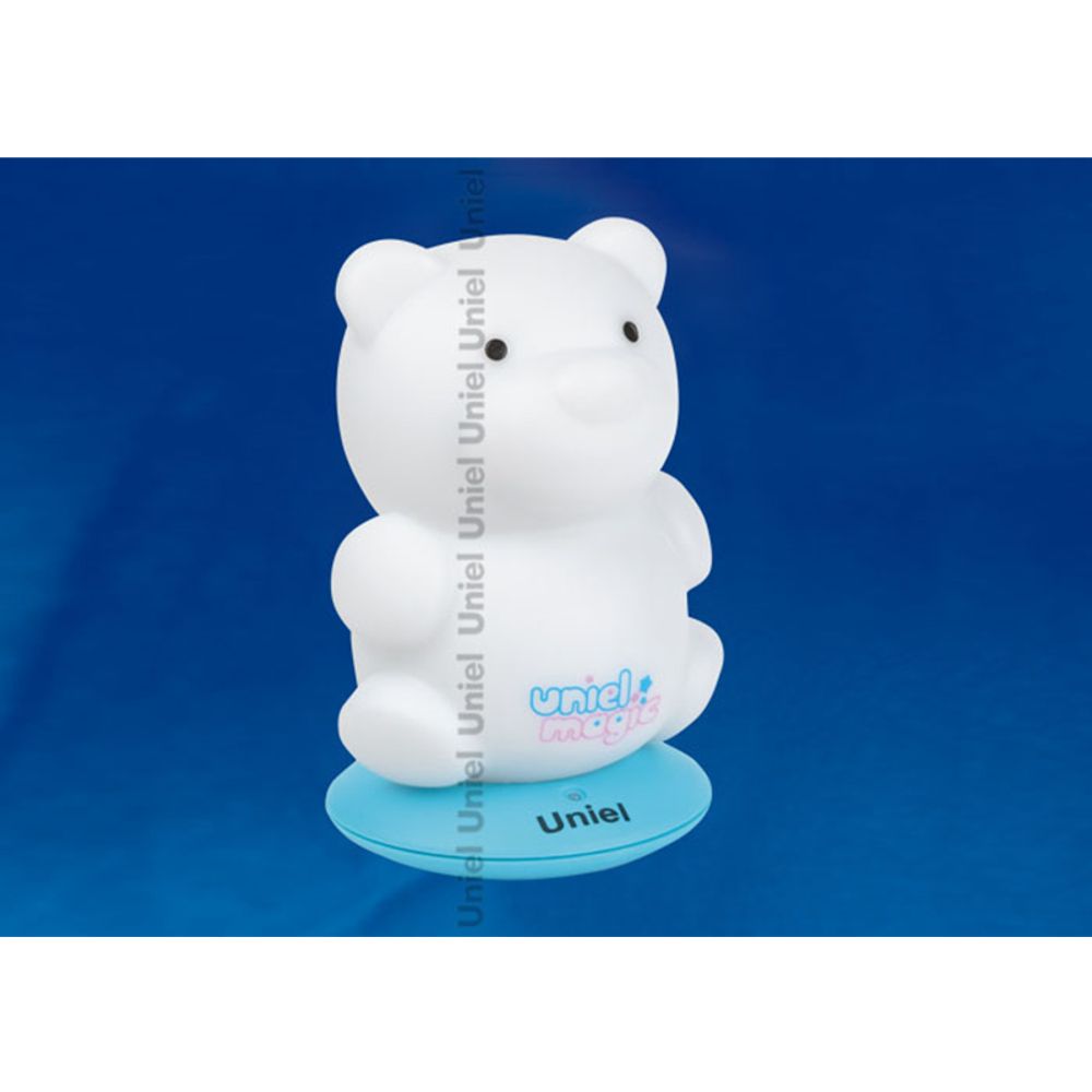 DTL-305-Медвежонок/3color/Base blue/Rech Светильник-ночник серия «Волшебные фонарики» аккумуляторный на голубой подставке. Пластиковая упаковка