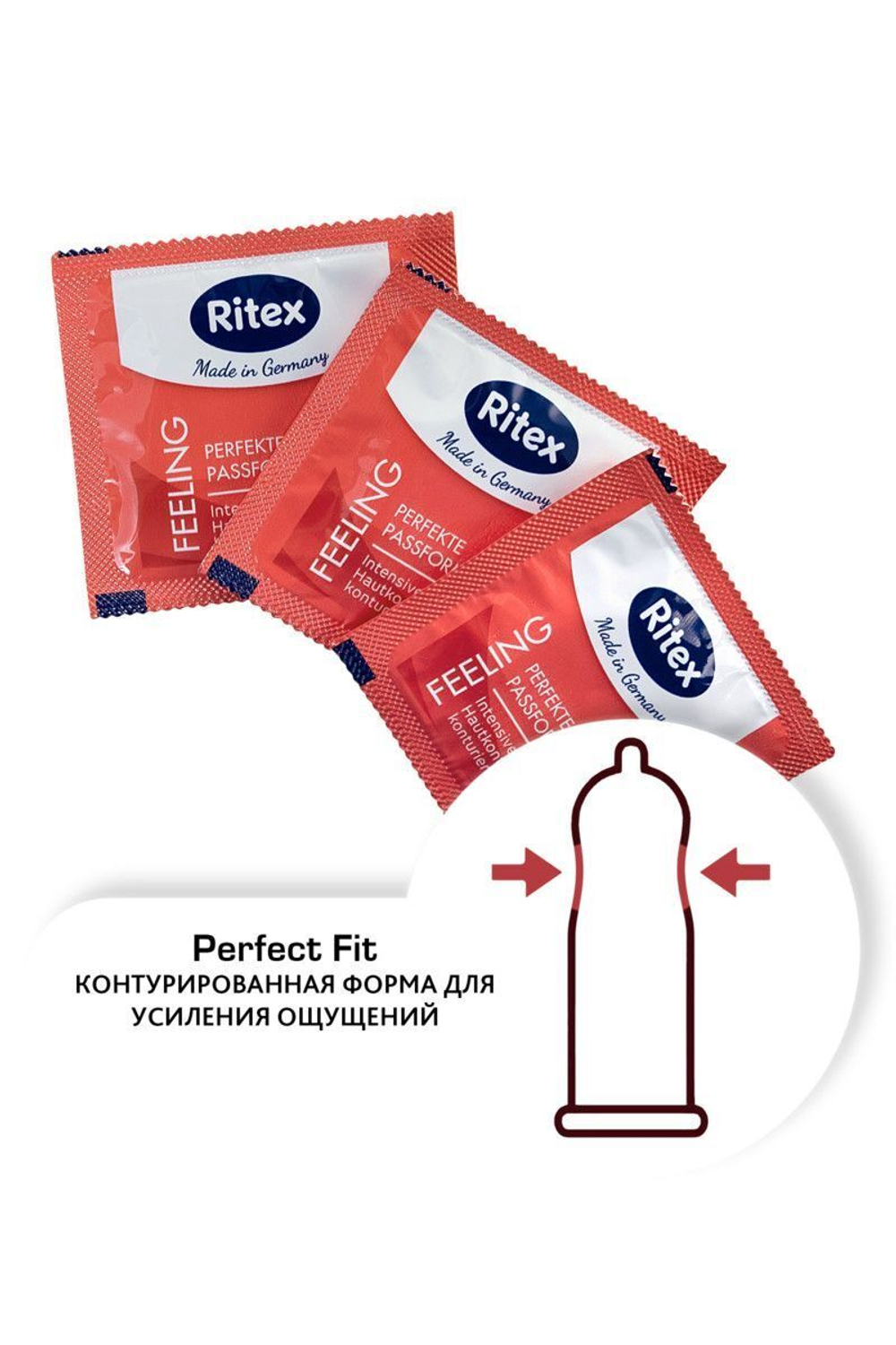 Презервативы анатомической формы с накопителем RITEX PERFECT FIT - 3 шт