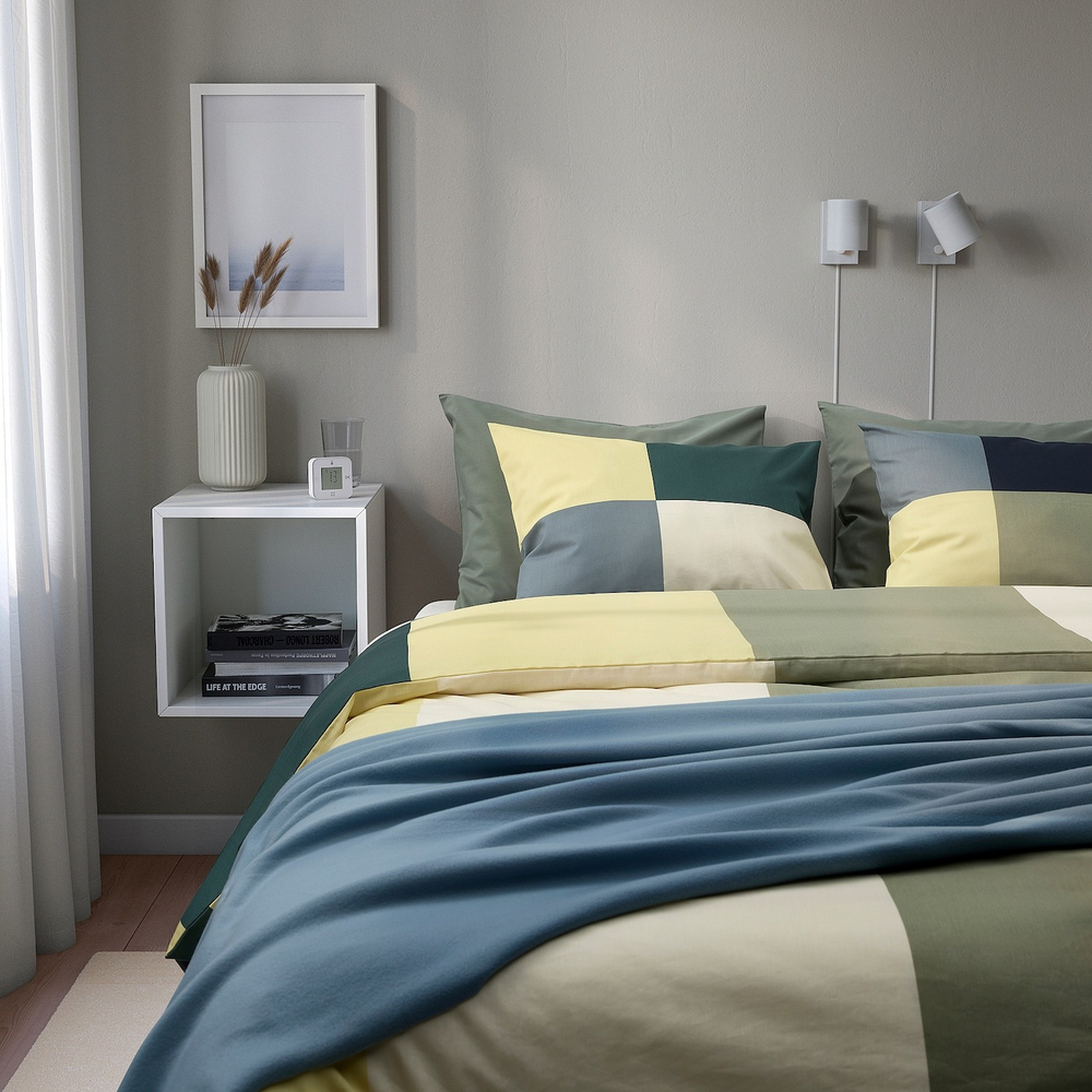 IKEA BRUNKRISSLA  (ИКЕА БРУНКРИССЛА)  -  Наволочка, зеленый/мультиколор, 50x60 см