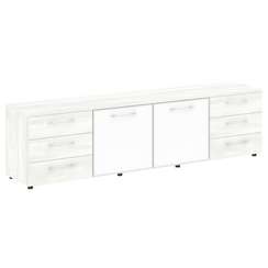 Yalta Тумба модульная LT.TS-4.2 white Снежная Патина/Стекло White 2188*450*580