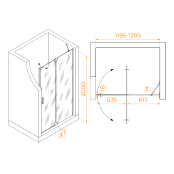 Душевая дверь RGW HO-014B (Прозрачное, 1200)