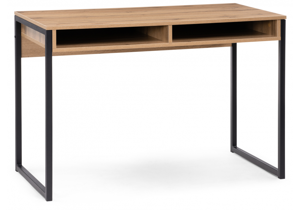 Письменный стол Woodville Леон Лофт дуб вотан/черный матовый, ножки черные