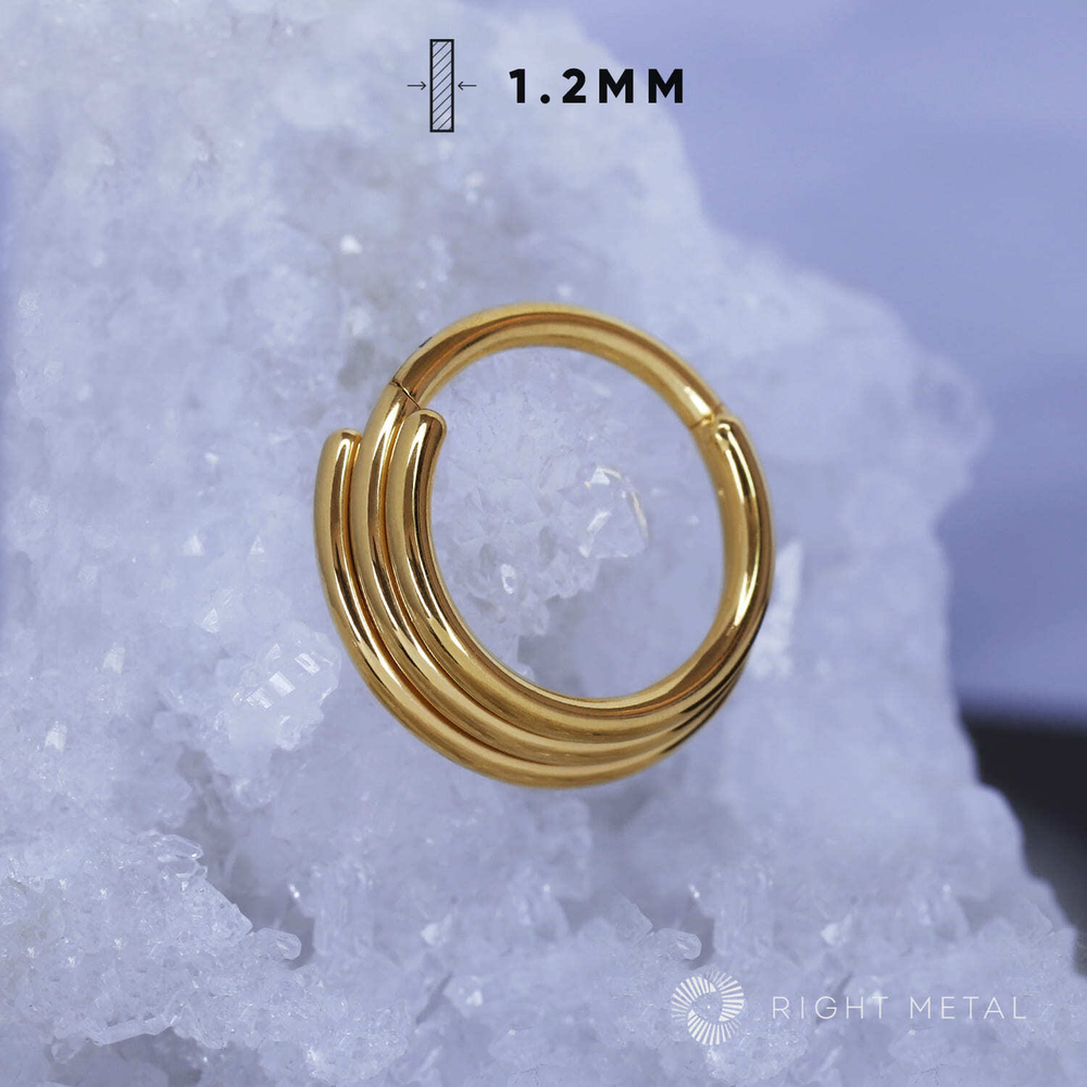 Кликер Three Rings PVD Yellow 1.2мм