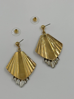 Серьги биколор с подвесками