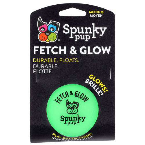 Spunky Pup, Fetch & Glow, шарик, средний, 1 шт.