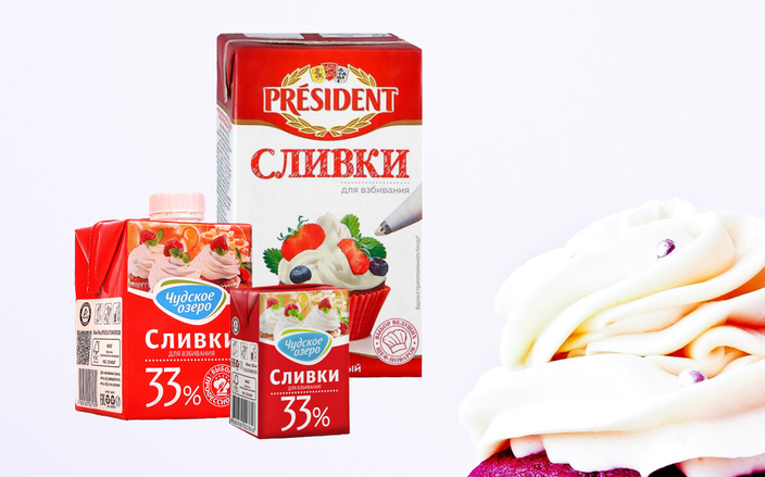 Натуральные сливки жирностью 33-35%