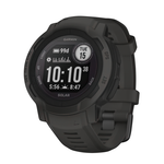 Спортивные часы Garmin Instinct 2 Solar, 45 мм, силиконовый ремешок графитового цвета Дисплей Solar со стеклом Power Glass. Ремешок с классической застёжкой — на запястье обхватом 135–230 мм