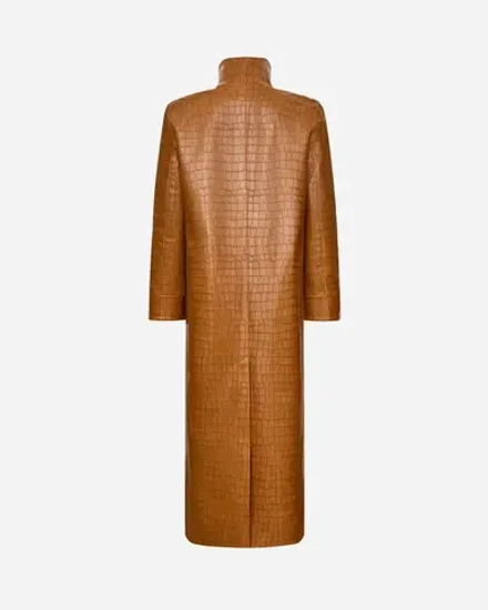 Пальто из экокожи под рептилию