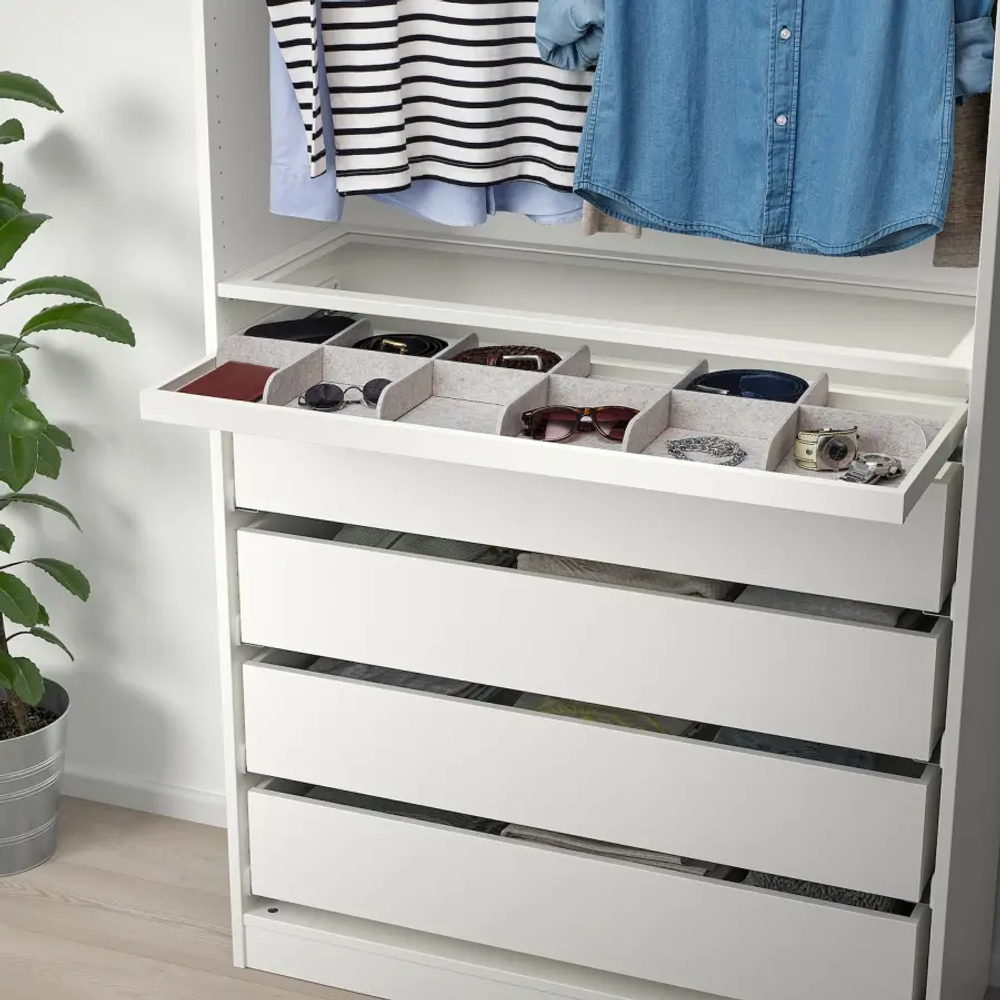 Выдвижная полка - IKEA KOMPLEMENT, 100x35 см, белый КОМПЛИМЕНТ ИКЕА