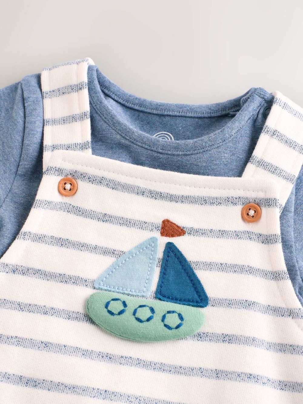 Комбинезон и боди в комплекте для малышей Next E47-399, Голубой, Молочный