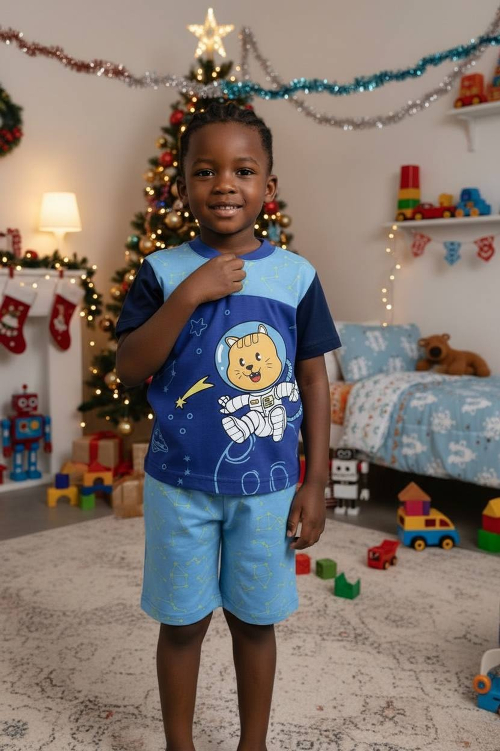 Пижама детская бриджи и футболка из хлопка