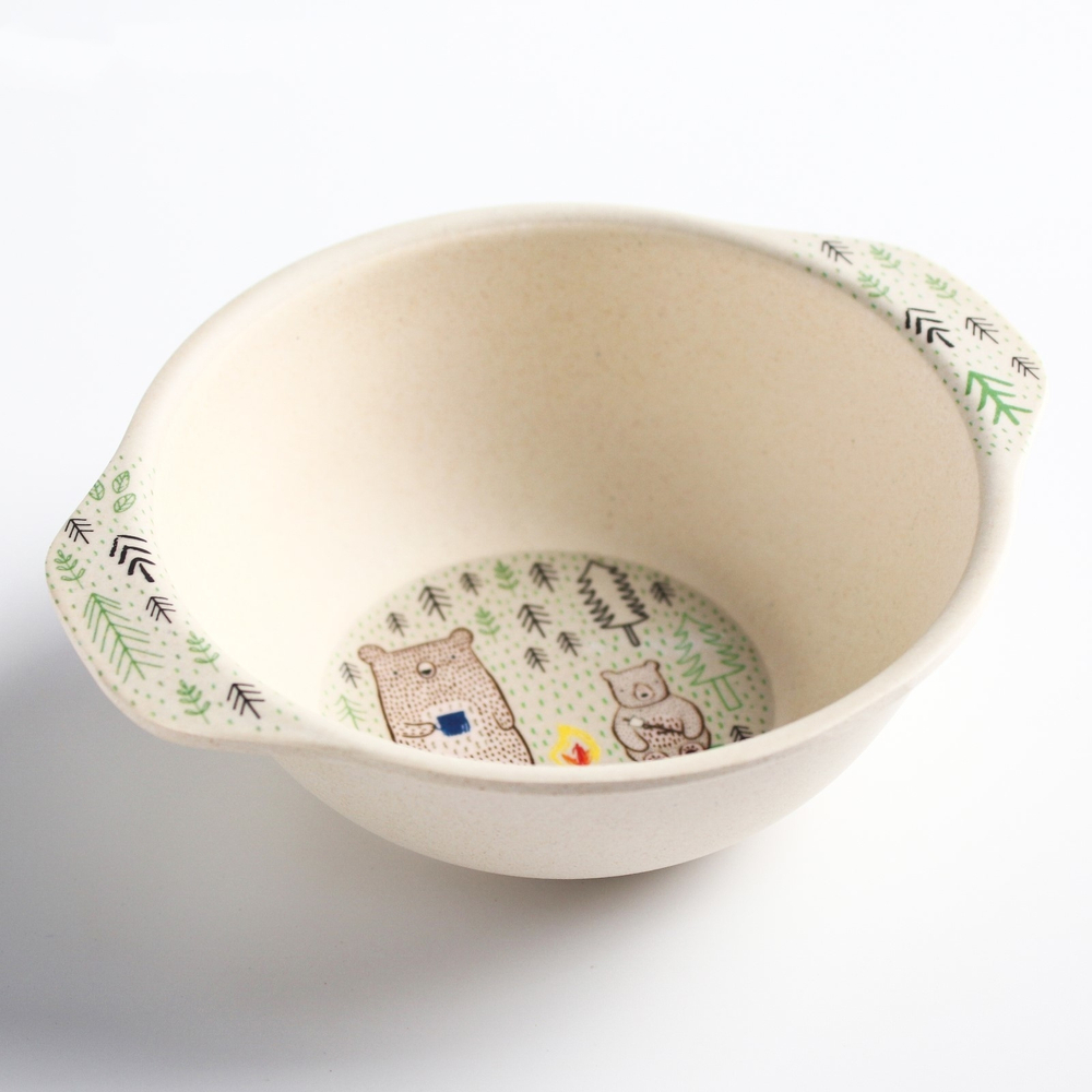 4591212 Миска детская из бамбука, цвет и рисунок МИКС