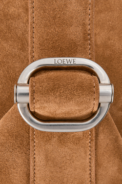 Loewe Сумка-ведро Loop из замшевой телячьей кожи, табачный