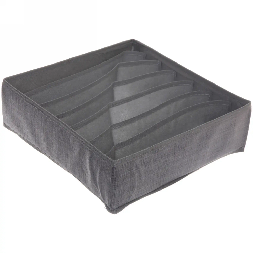 Кофр - органайзер для хранения вещей «ФЛЭТ», цвет тёмно - серый, 7 отделений, 32*32*10см