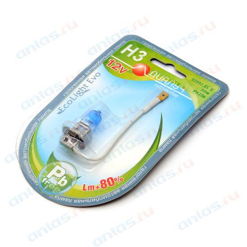 Лампа 12 В H3 55 Вт на противотуманные фары +80% 4500K Диалуч 12553 EL Evo Airline