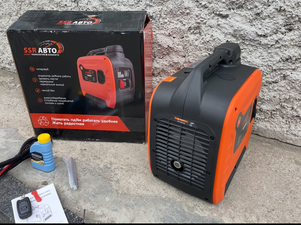 12V / Генератор бензиновый SSR АВТО, 12 Вольт, 130 Ампер, стояночный инверторный с автозапуском электростартером - бензогенератор (1 шт.)