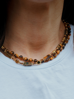 Чокер из натурального камня тигровый глаз