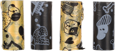 Пакетики для уборки за собакой в наборе 4 рулона по 15 шт., Flamingo