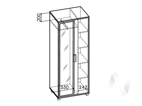 Шкаф 800 зеркало №5 WEST (ясень шимо темный/ясень шимо светлый)