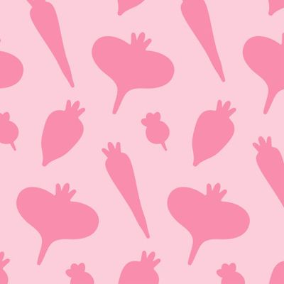 Summer vegetables on pink fabric print
