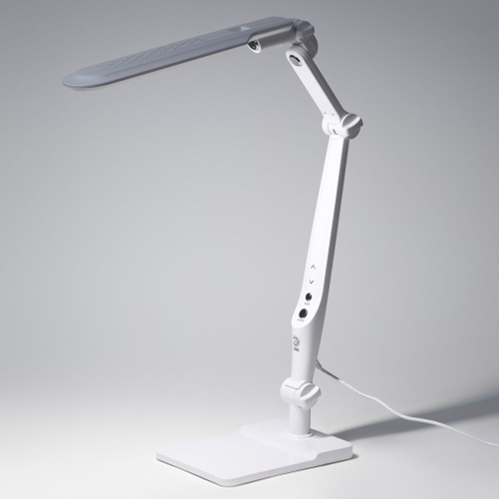 Настольный светильник ЭРА NLED-497-12W-W светодиодный на струбцине и с основанием белый | Светодиодные настольные лампы