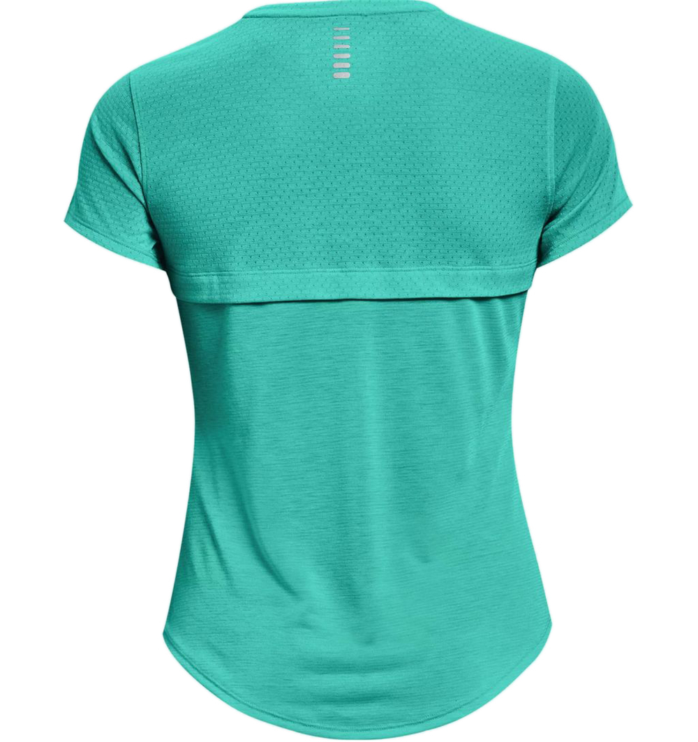Женская футболка теннисная Under Armour Streaker Run Short Sleeve - neptune/reflective