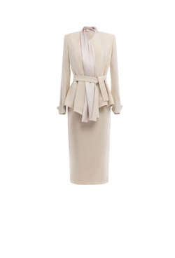 Костюм: пиджак с юбкой бежевый 11-01-25 SS