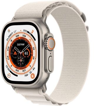 Apple Watch Ultra GPS + Cellular, 49 мм, корпус из титана, ремешок Alpine цвета «сияющая звезда», размер S