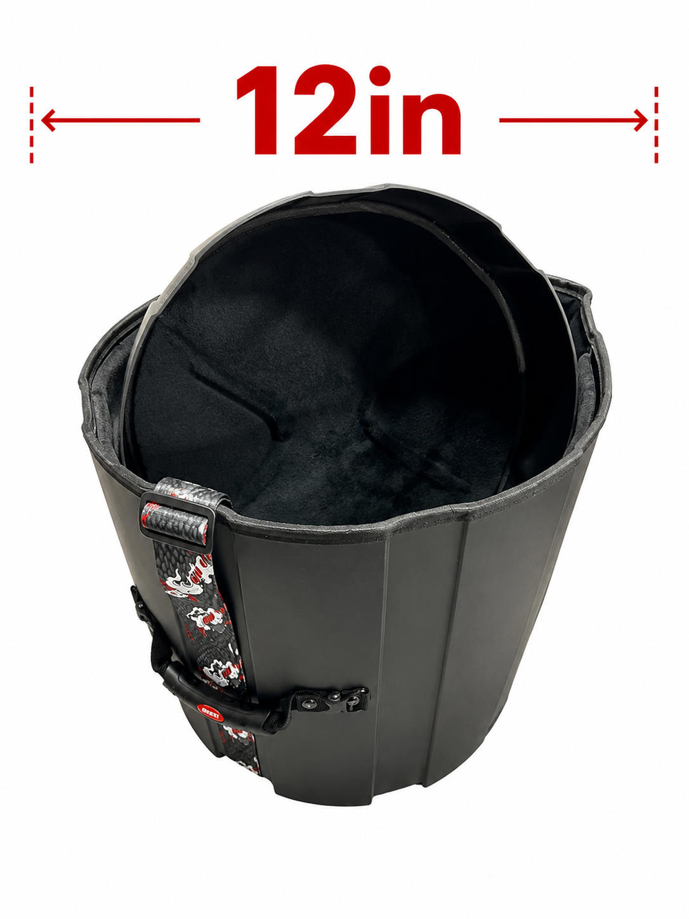 Ударопрочный кейс DGCASE DARUMA 12-08V - для барабана том, ЧЕРНЫЙ, отделка велюр